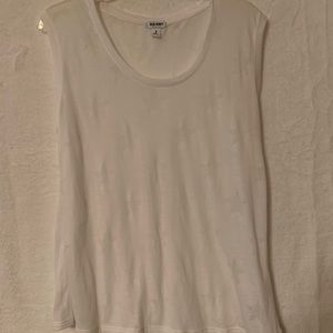 White lightweight tank with star print